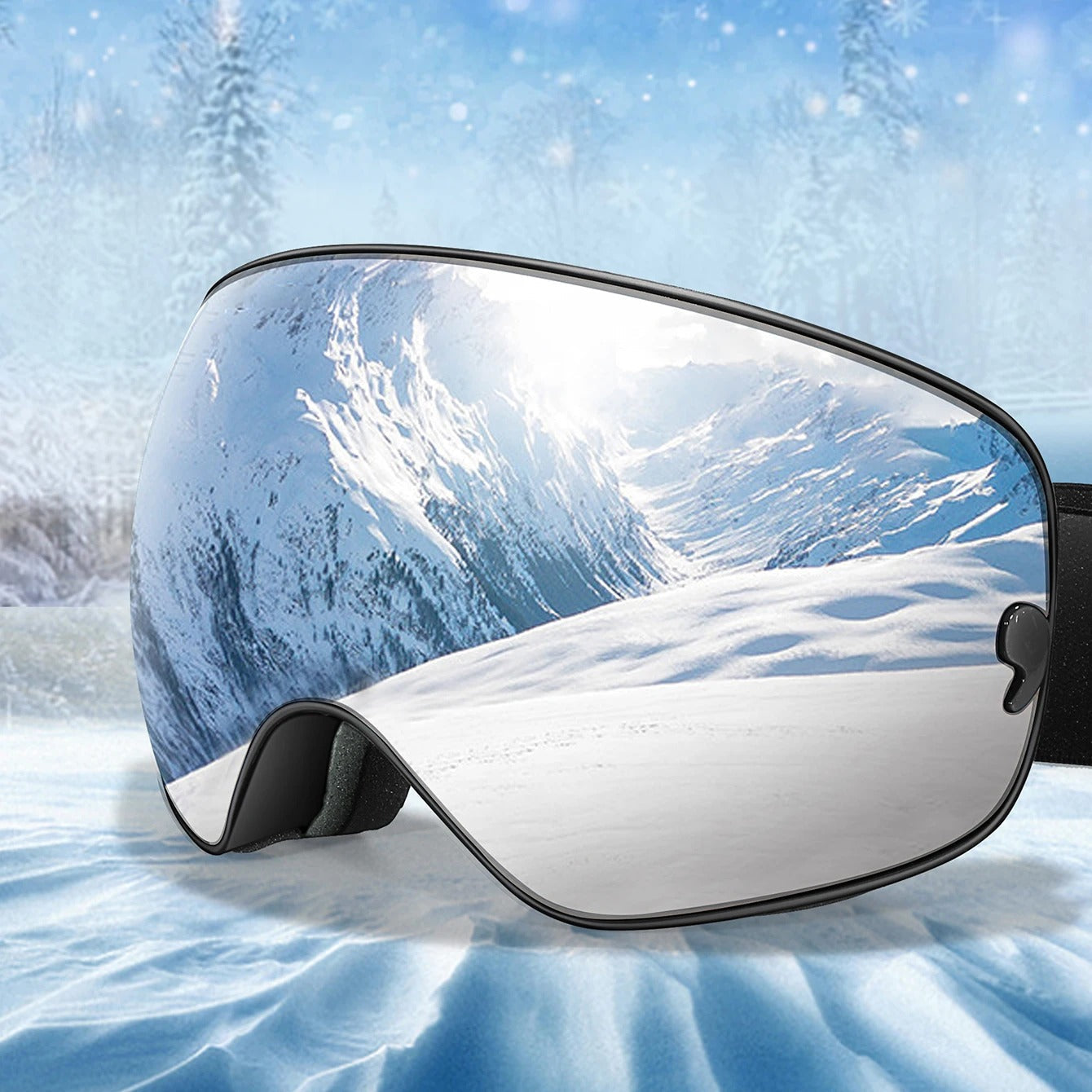 FrostPeak UV400 Anti-Fog Ski Goggles for Skiing and Snowboarding