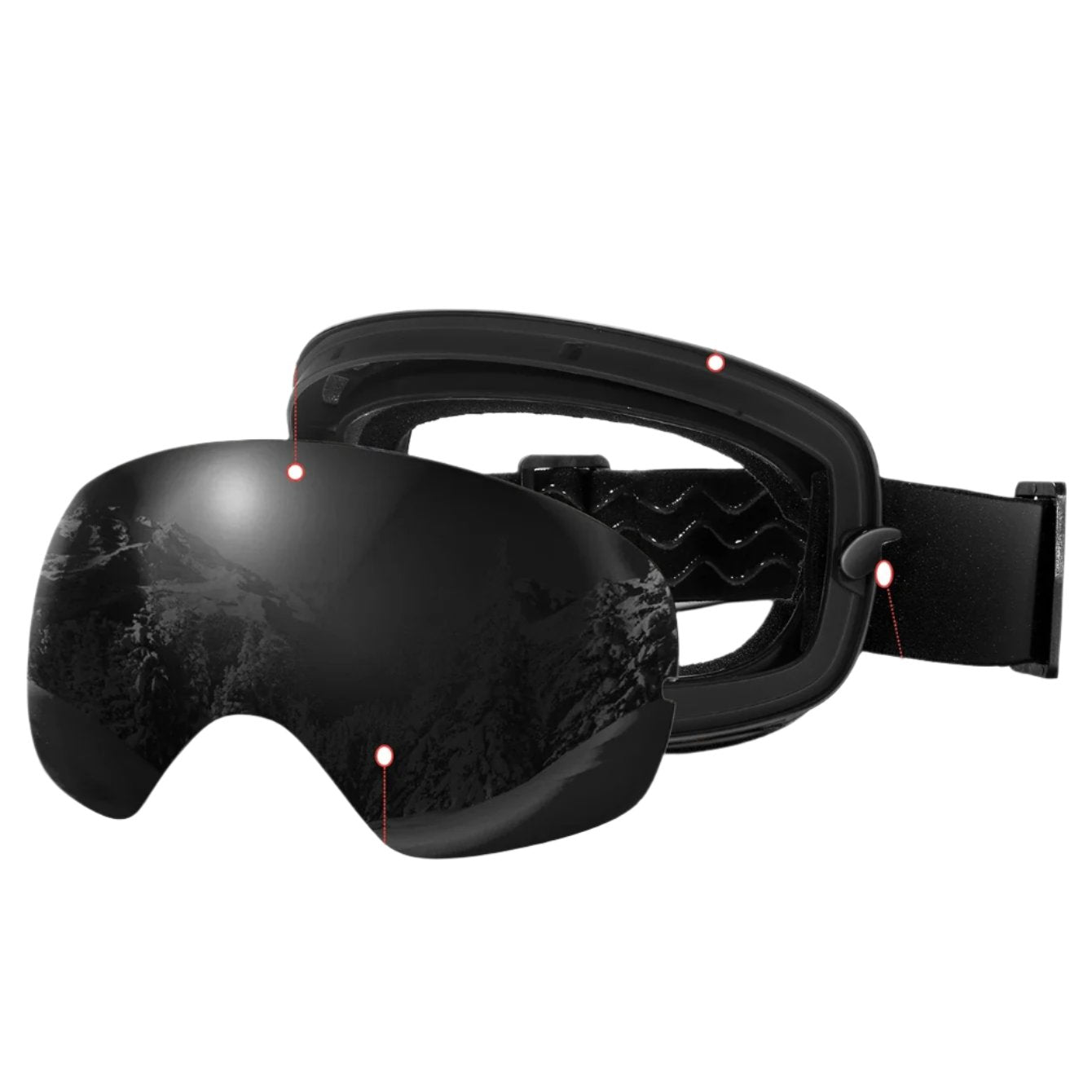 FrostPeak UV400 Anti-Fog Ski Goggles for Skiing and Snowboarding