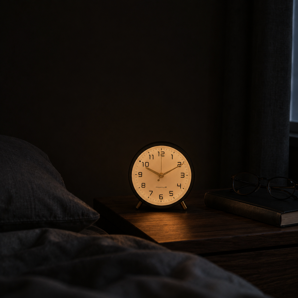 Silent Sweep Bedside Alarm Clock with Warm Night Light