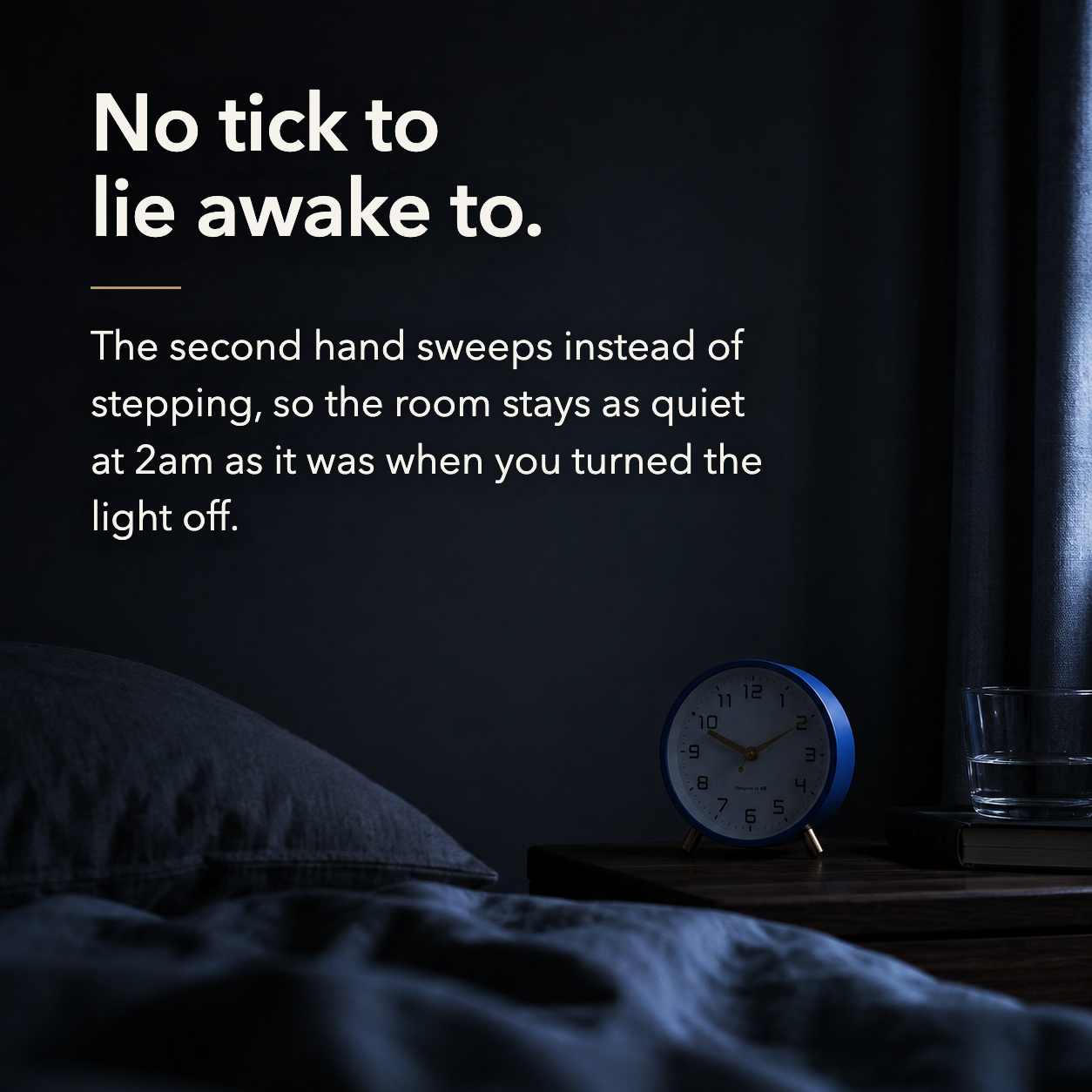 Silent Sweep Bedside Alarm Clock with Warm Night Light