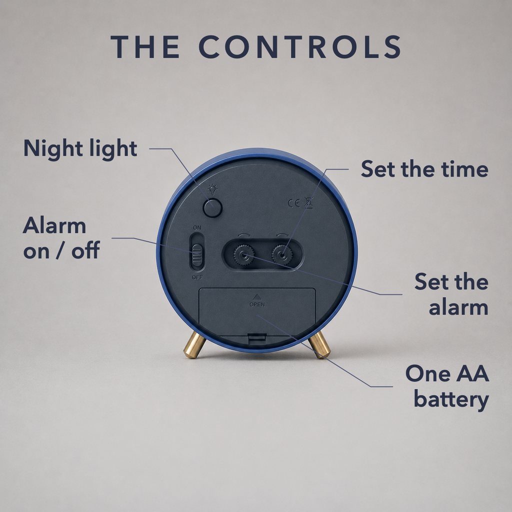 Silent Sweep Bedside Alarm Clock with Warm Night Light