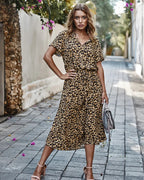Elowen Printed Midi Dress for Women Lightweight Summer Casual Dress