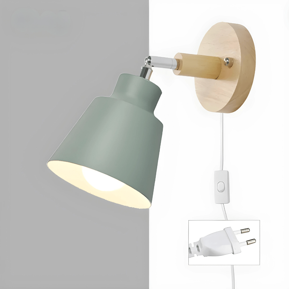 Nordéa Applique Murale Scandinave avec Prise et Interrupteur