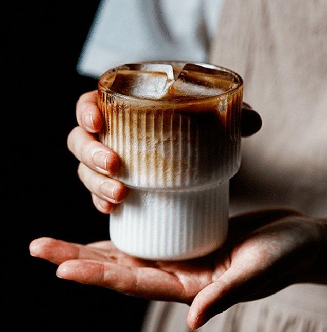 Elegance Glass Ribbed Glasses Set for Drinks