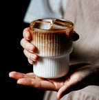 Elegance Glass Ribbed Glasses Set for Drinks