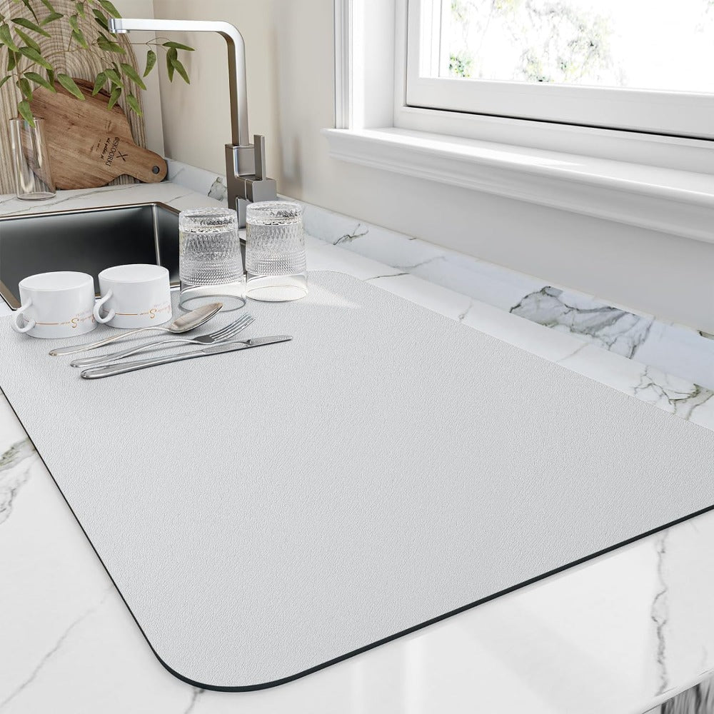 DryNest Water Absorbent Kitchen Drying Mat for Dishes and Glassware