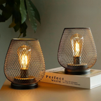 MetalAura Wireless Portable LED Lantern Lamp in Industrial Style