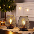 MetalAura Wireless Portable LED Lantern Lamp in Industrial Style
