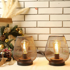 MetalAura Wireless Portable LED Lantern Lamp in Industrial Style