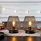 MetalAura Wireless Portable LED Lantern Lamp in Industrial Style
