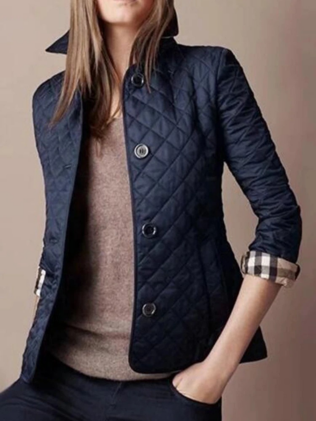 Elaris Women's Quilted Jacket Turn Down Collar Lightweight Coat