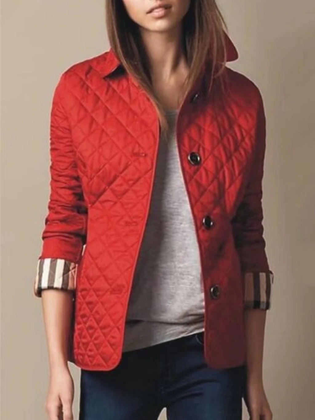 Elaris Women's Quilted Jacket Turn Down Collar Lightweight Coat