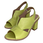 LunaStride Leather Block Heel Sandals for Women with Cushioned Footbed