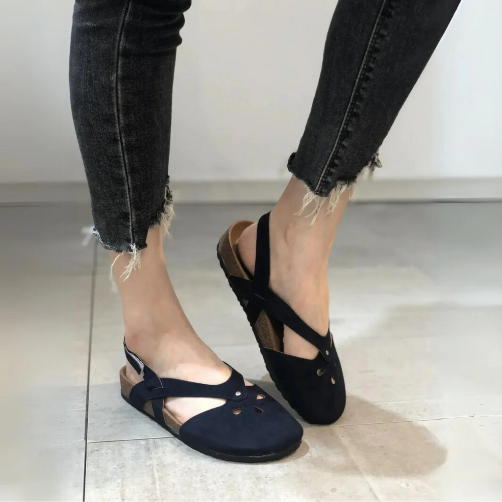 Eloria Comfort Slingback Sandals for Women Closed Toe Cross Strap