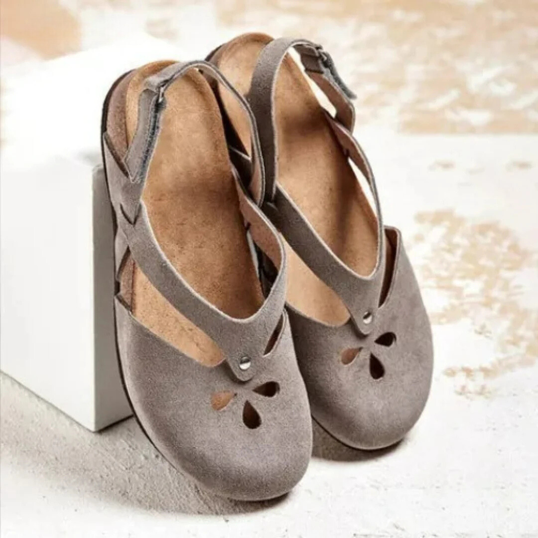 Eloria Comfort Slingback Sandals for Women Closed Toe Cross Strap