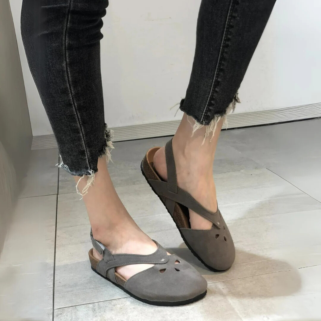 Eloria Comfort Slingback Sandals for Women Closed Toe Cross Strap