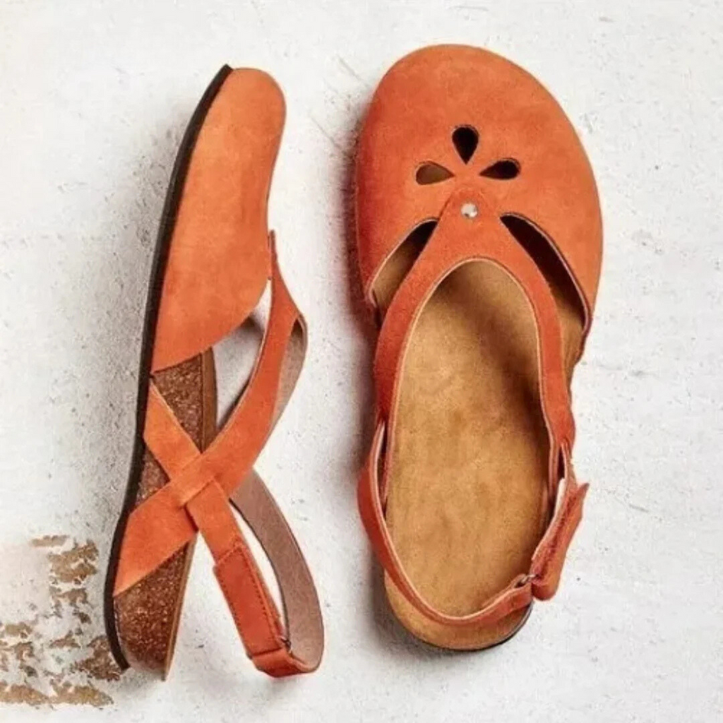 Eloria Comfort Slingback Sandals for Women Closed Toe Cross Strap