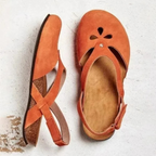 Eloria Comfort Slingback Sandals for Women Closed Toe Cross Strap