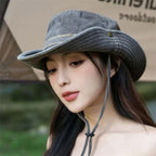 BreezeGuard Women's Wide Brim Outdoor Sun Hat with Chin Strap