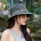 BreezeGuard Women's Wide Brim Outdoor Sun Hat with Chin Strap