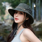 BreezeGuard Women's Wide Brim Outdoor Sun Hat with Chin Strap
